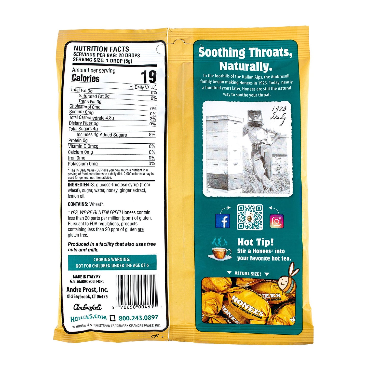 Honees Honey Ginger Cough Drops