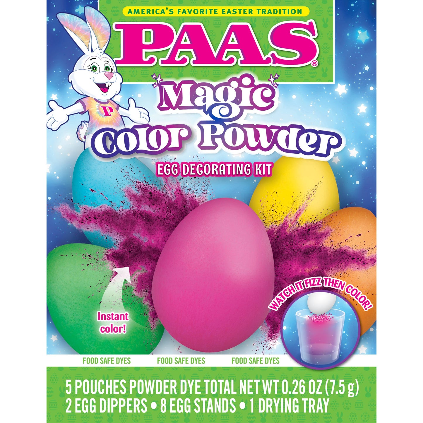 PAAS Magic Color Powder Easter Egg Decorating Kit