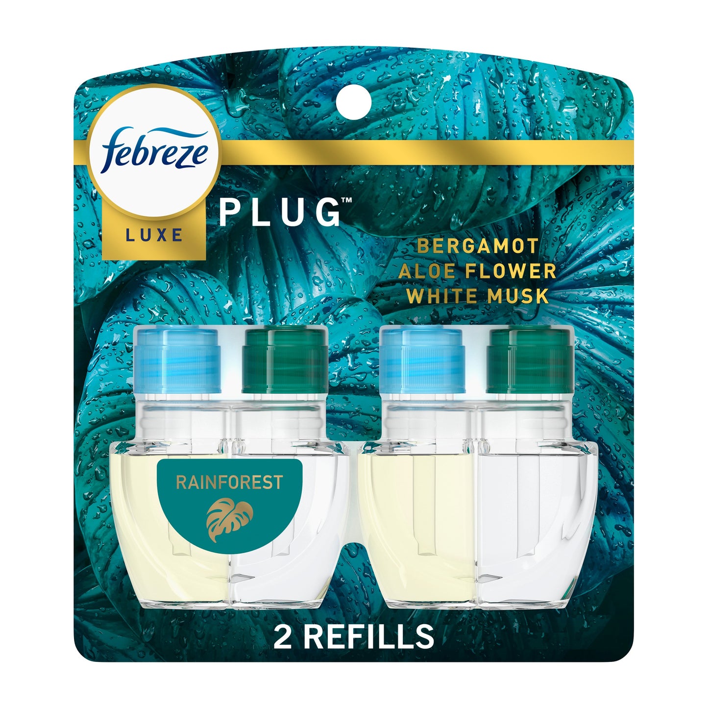 Febreze Luxe Plug In Air Freshener Odor-Fighting Scented Oil Refill - Rainforest