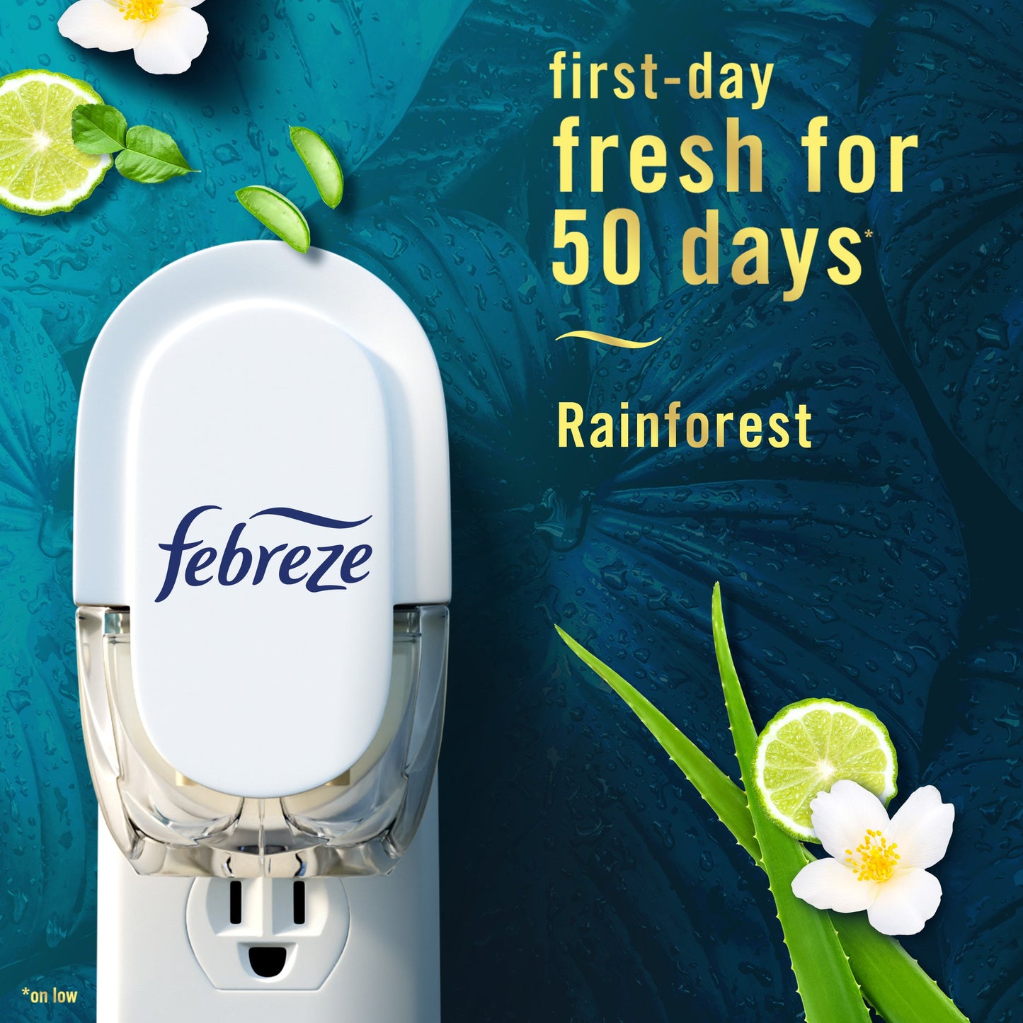 Febreze Luxe Plug In Air Freshener Odor-Fighting Scented Oil Refill - Rainforest