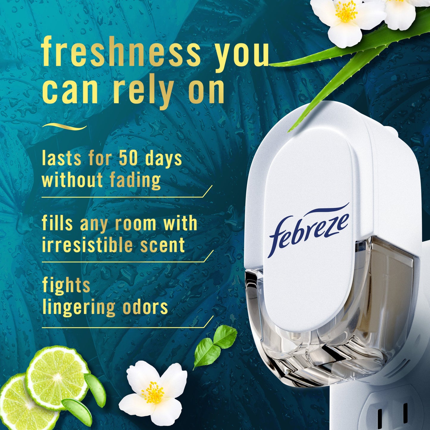 Febreze Luxe Plug In Air Freshener Odor-Fighting Scented Oil Refill - Rainforest