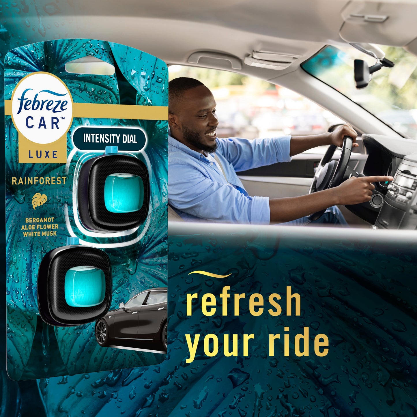 Febreze Car Luxe Clips - Rainforest