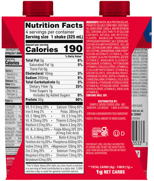 Atkins Strong High Protein Shakes - Vanilla