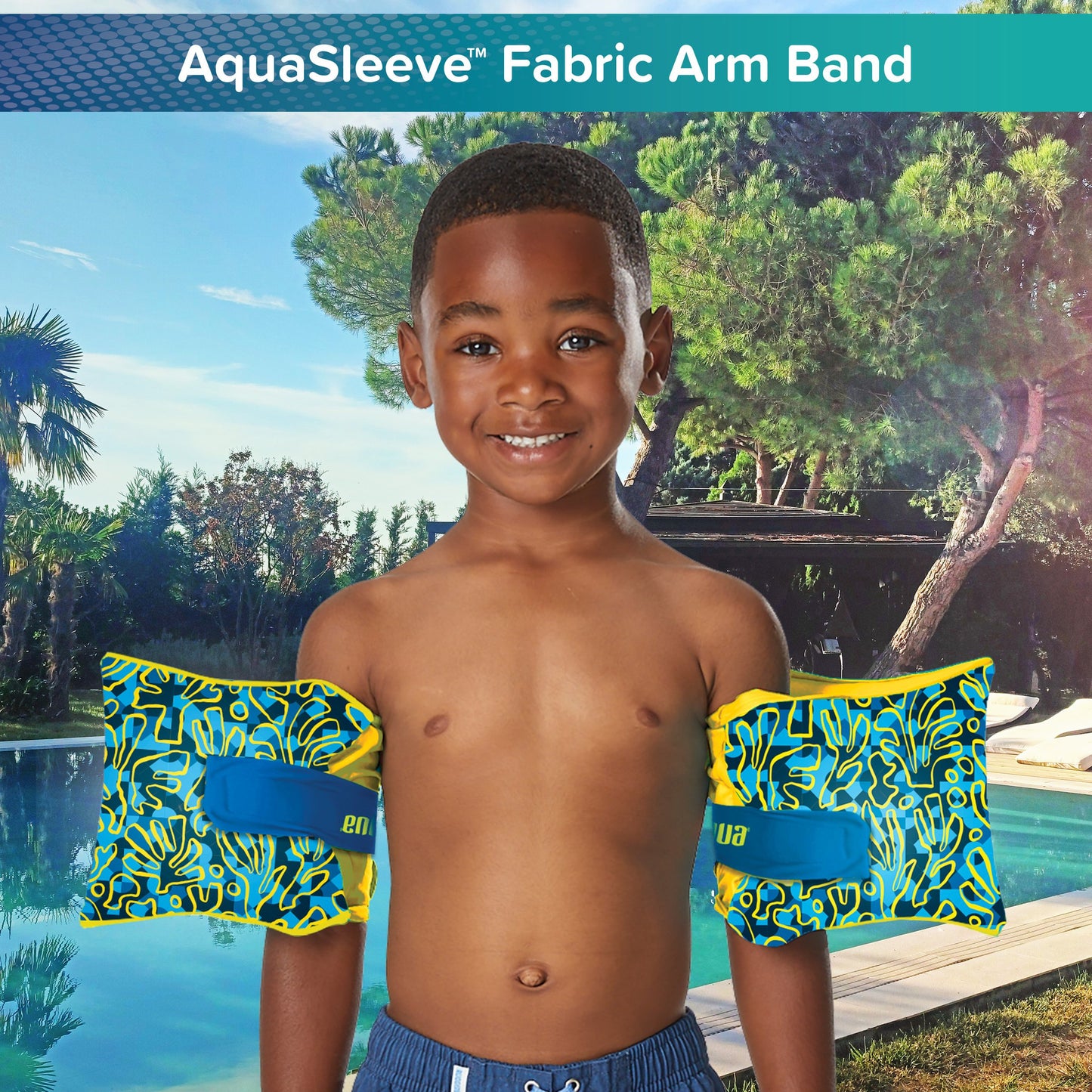 Aqua Leisure FloatEez Kids Fabric Arm Bands - Blue