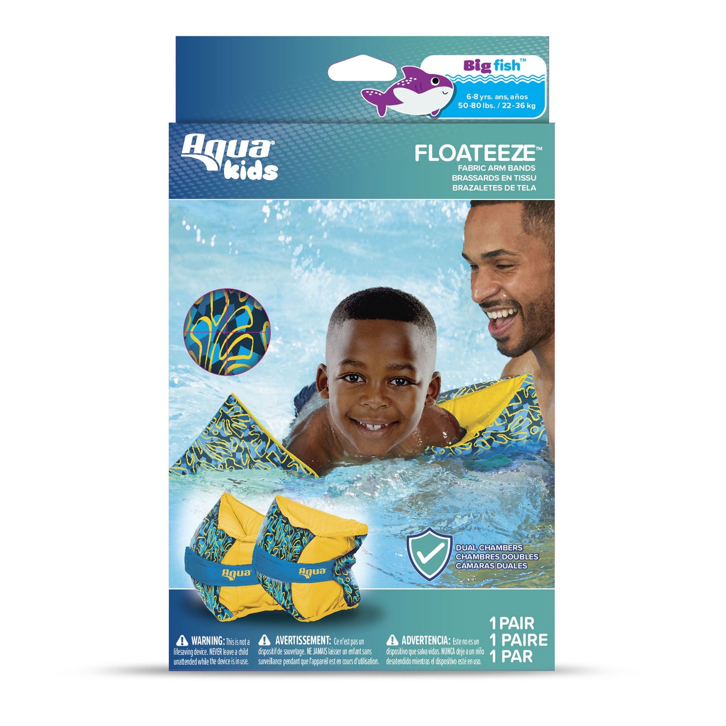Aqua Leisure FloatEez Kids Fabric Arm Bands - Blue