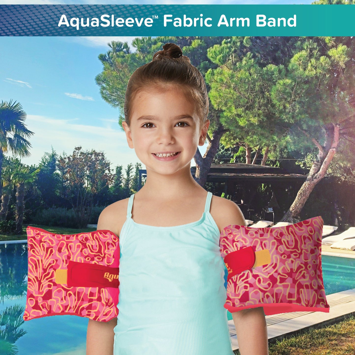 Aqua Leisure Kids FloatEez Fabric Arm Bands - Pink
