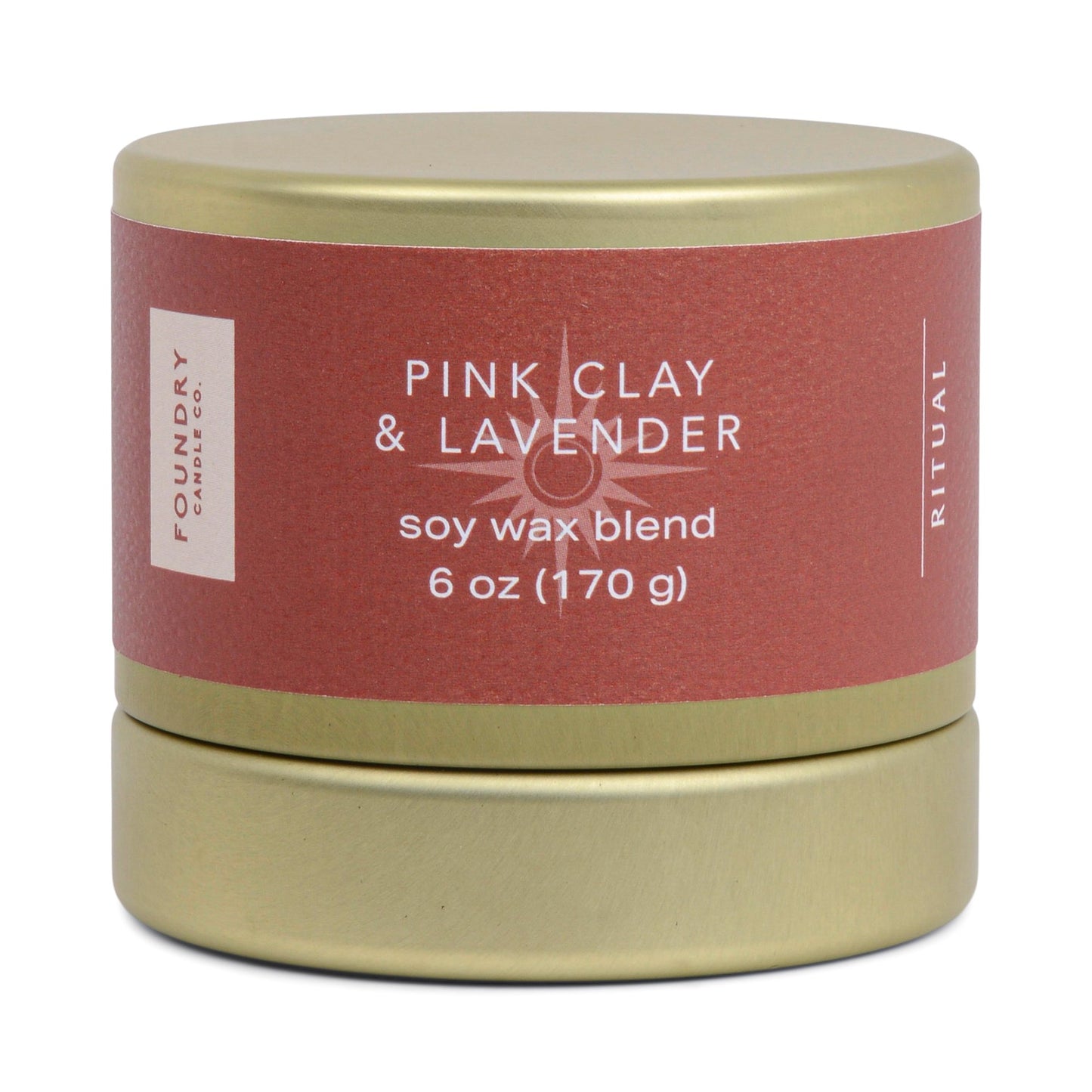 Foundry Candle Co. Pink Clay & Lavender Scented Soy Candle