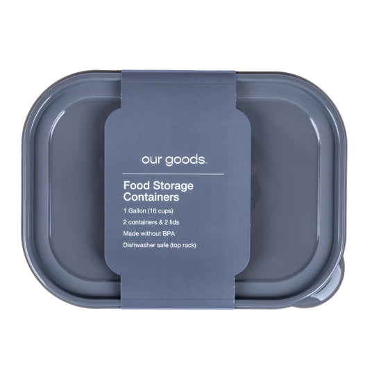 our goods Rectangle Food Storage Containers, 2 pk