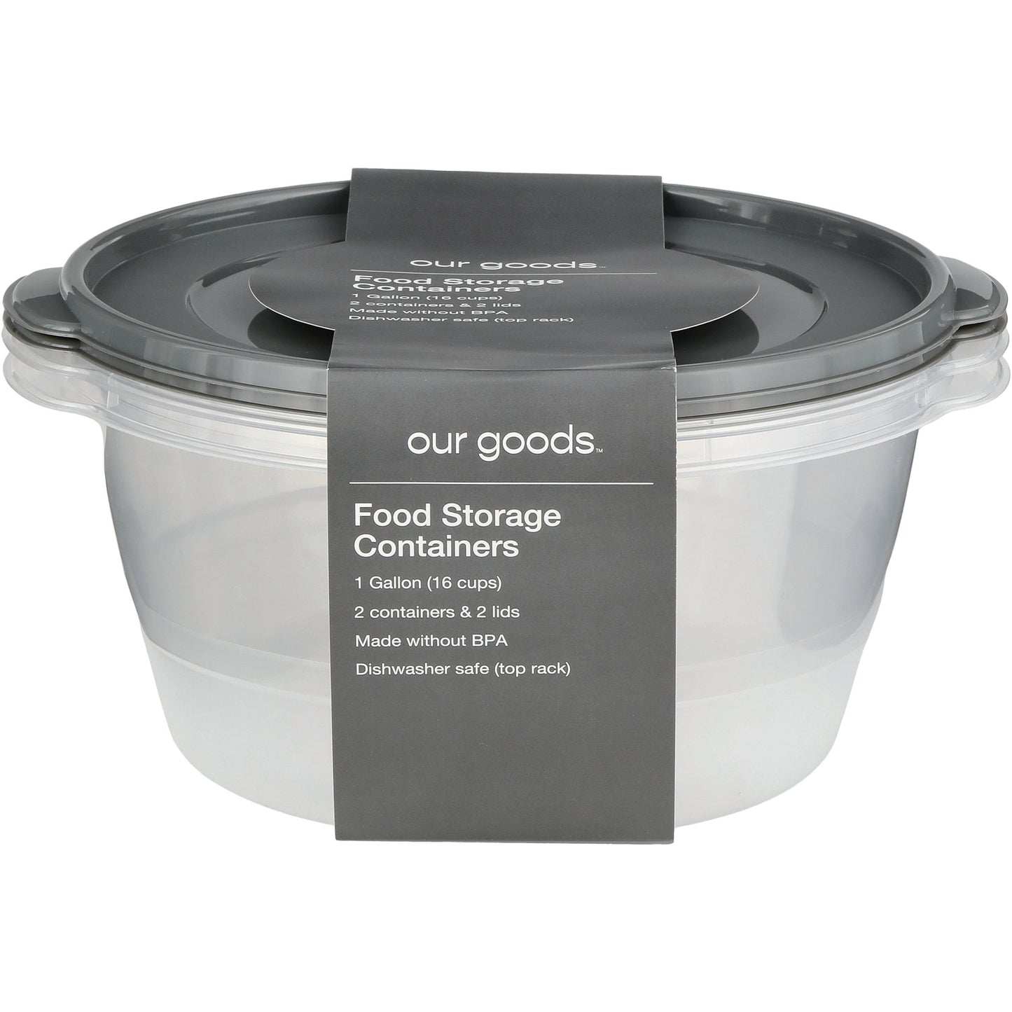 our goods Round Food Storage Containers, 2 pk