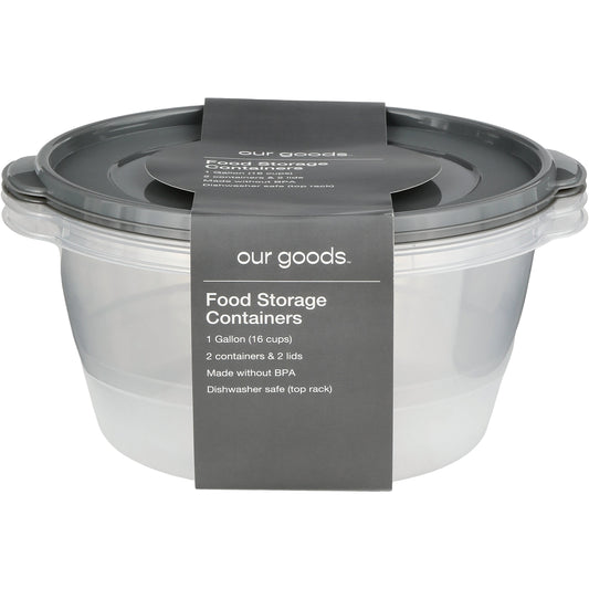 our goods Round Food Storage Containers, 2 pk