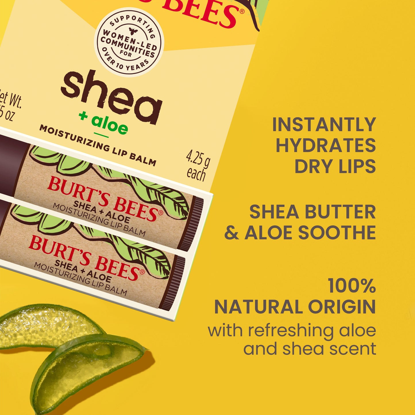 Burt's Bees Moisturizing Lip Balm Pack - Shea & Aloe