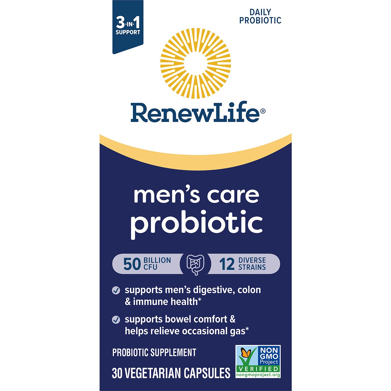 Renew Life Men's Care Daily Probiotic Capsules