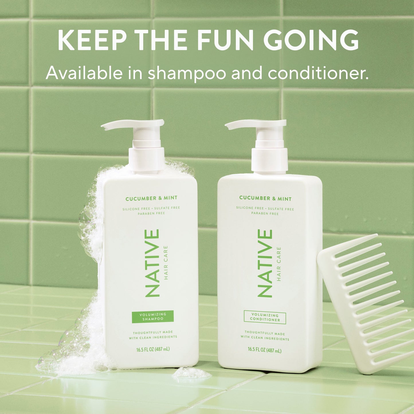 Native Travel Size Volumizing Shampoo - Cucumber & Mint