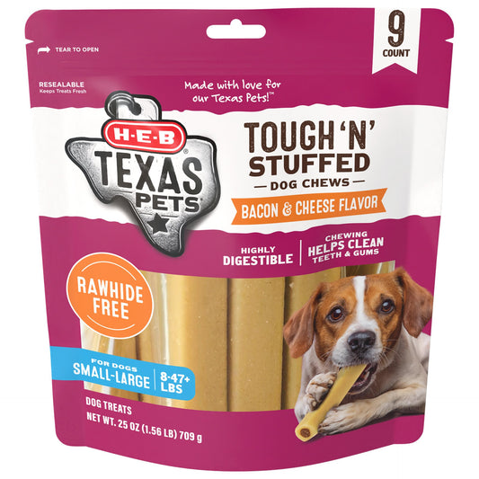 H-E-B Texas Pets Tough 'N' Stuffed Dog Chew - Bacon & Cheese