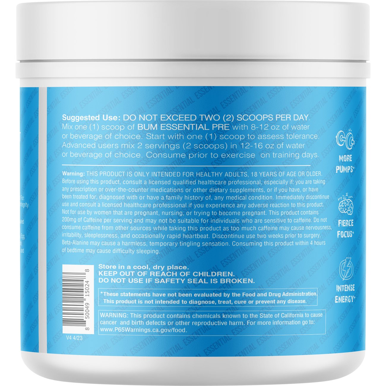 Raw Bum Essential Pre-Workout - Blue Raspberry