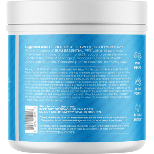 Raw Bum Essential Pre-Workout - Blue Raspberry