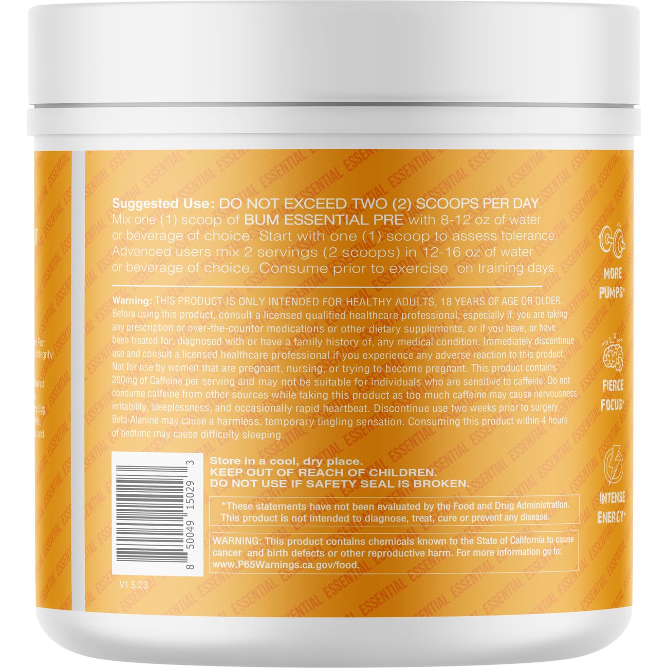 Raw Bum Essential Pre-Workout - Peach Mango