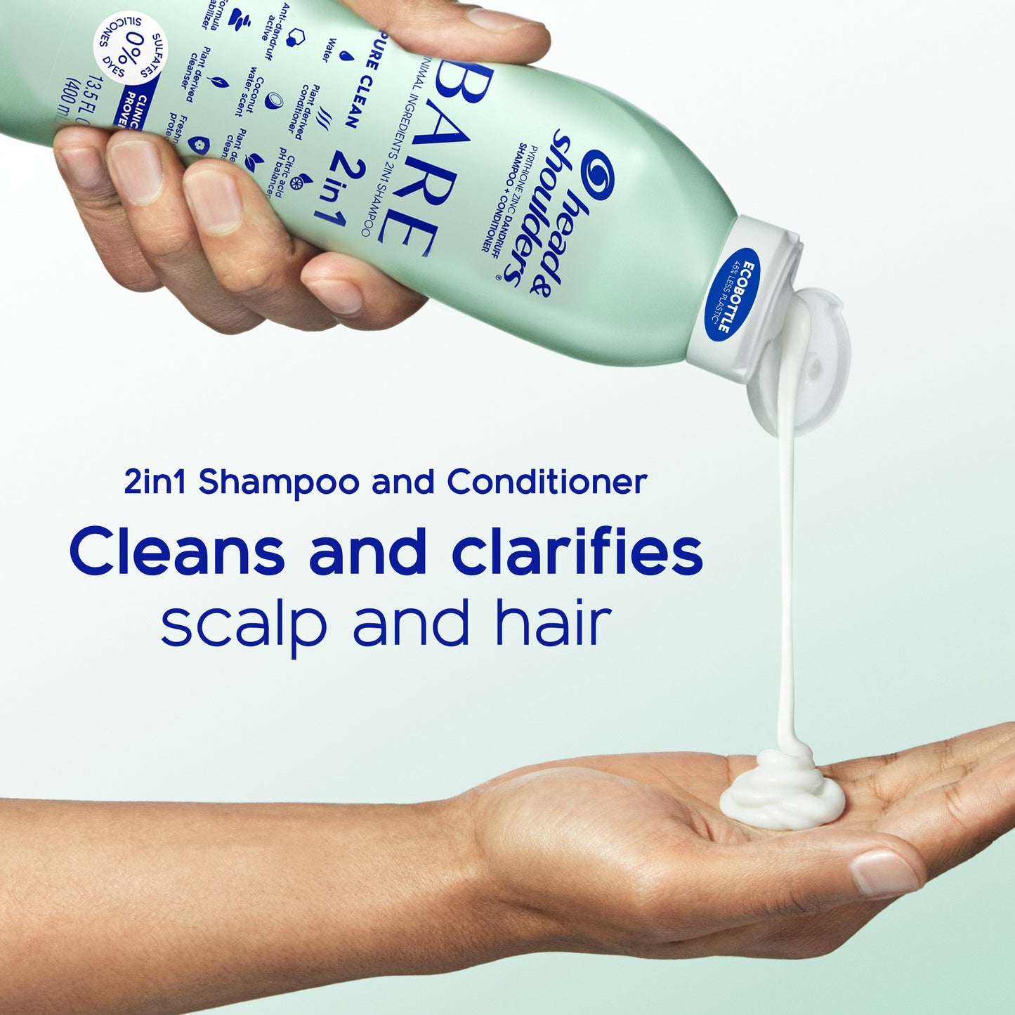 Head & Shoulders Bare 2-in-1 Pure Clean Dandruff Shampoo & Conditioner