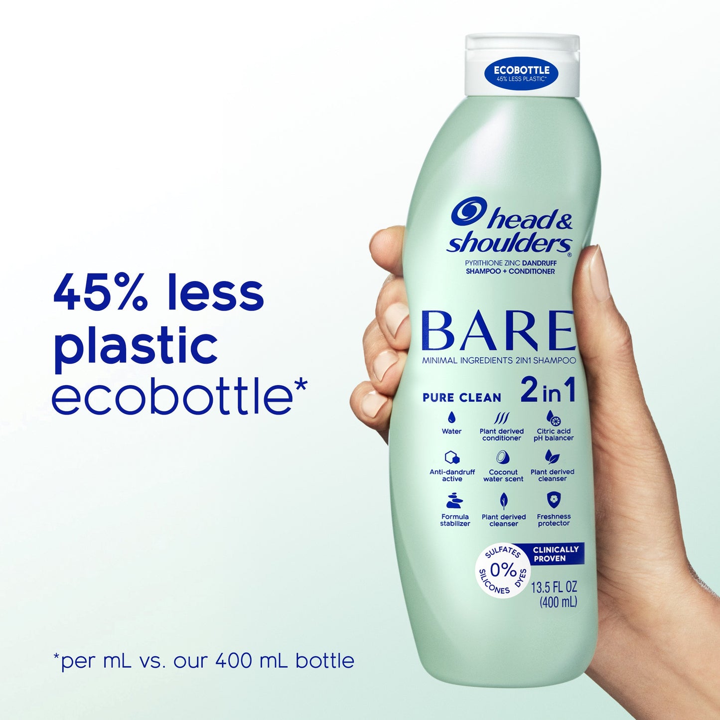 Head & Shoulders Bare 2-in-1 Pure Clean Dandruff Shampoo & Conditioner