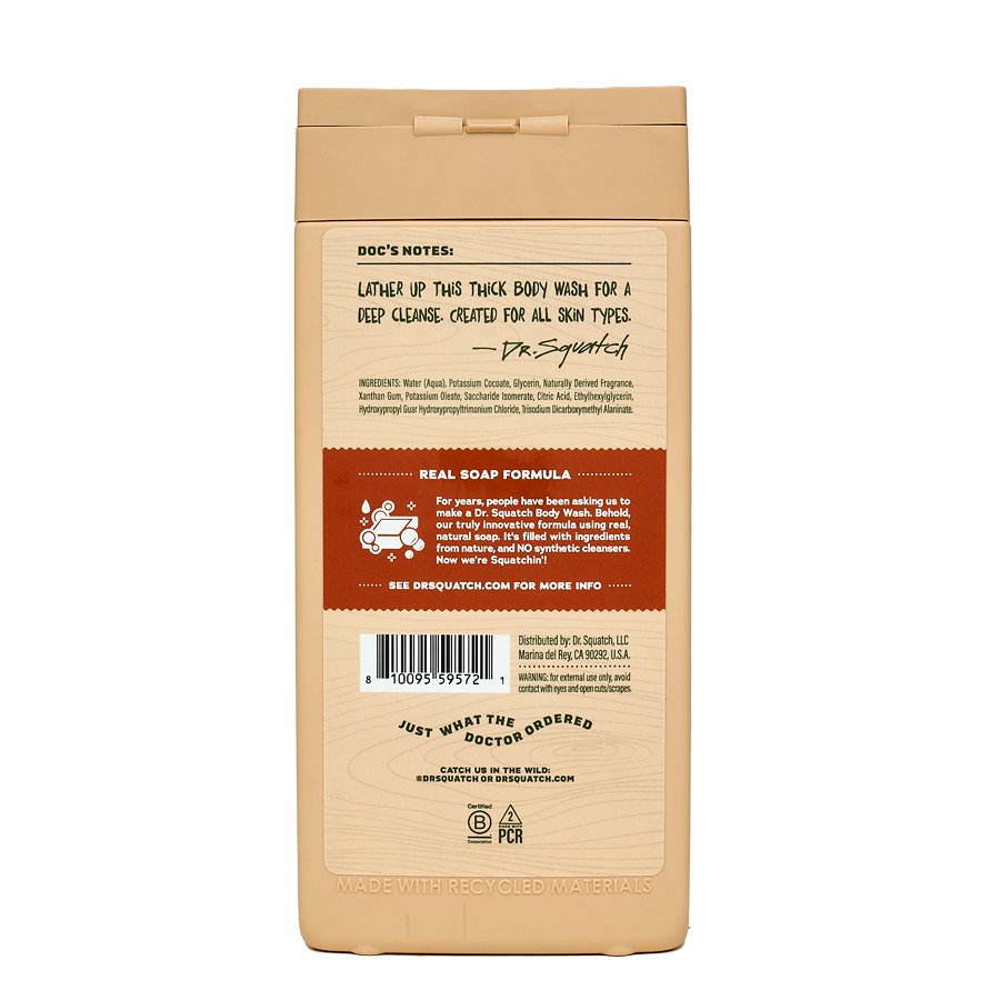 Dr. Squatch Men's Natural Body Wash - Wood Barrel Bourbon