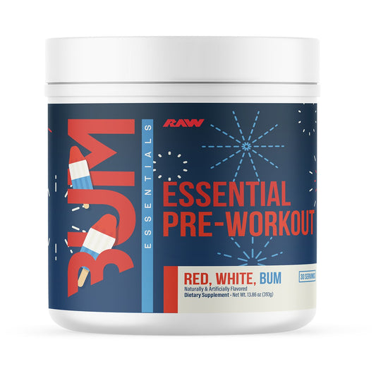 Raw Essential Pre-Workout - Red, White, Bum