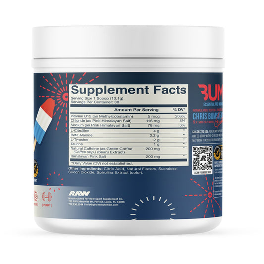 Raw Essential Pre-Workout - Red, White, Bum