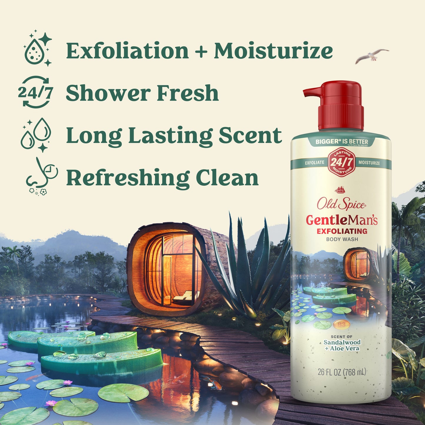 Old Spice Gentleman's Exfoliating Body Wash - Sandalwood & Aloe