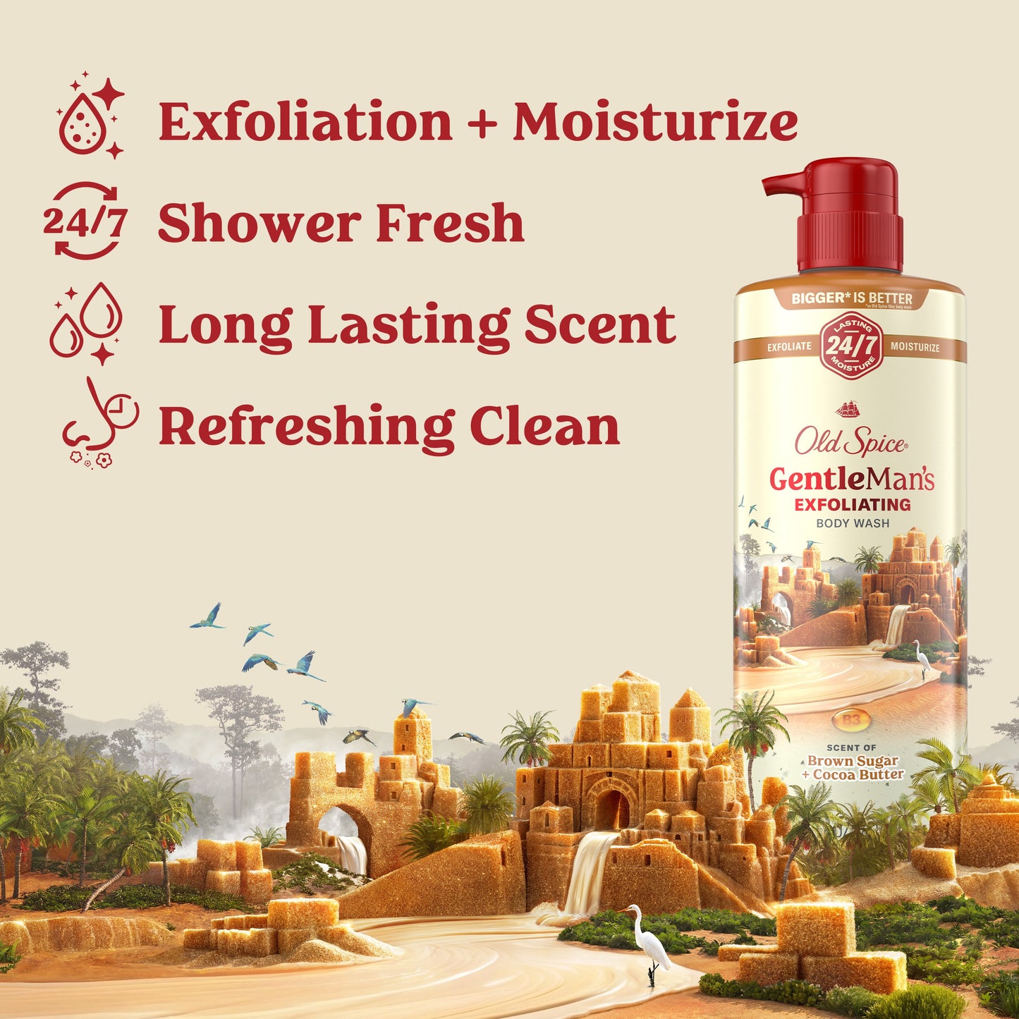 Old Spice Gentleman's Exfoliating Body Wash - Brown Sugar & Cocoa Butter