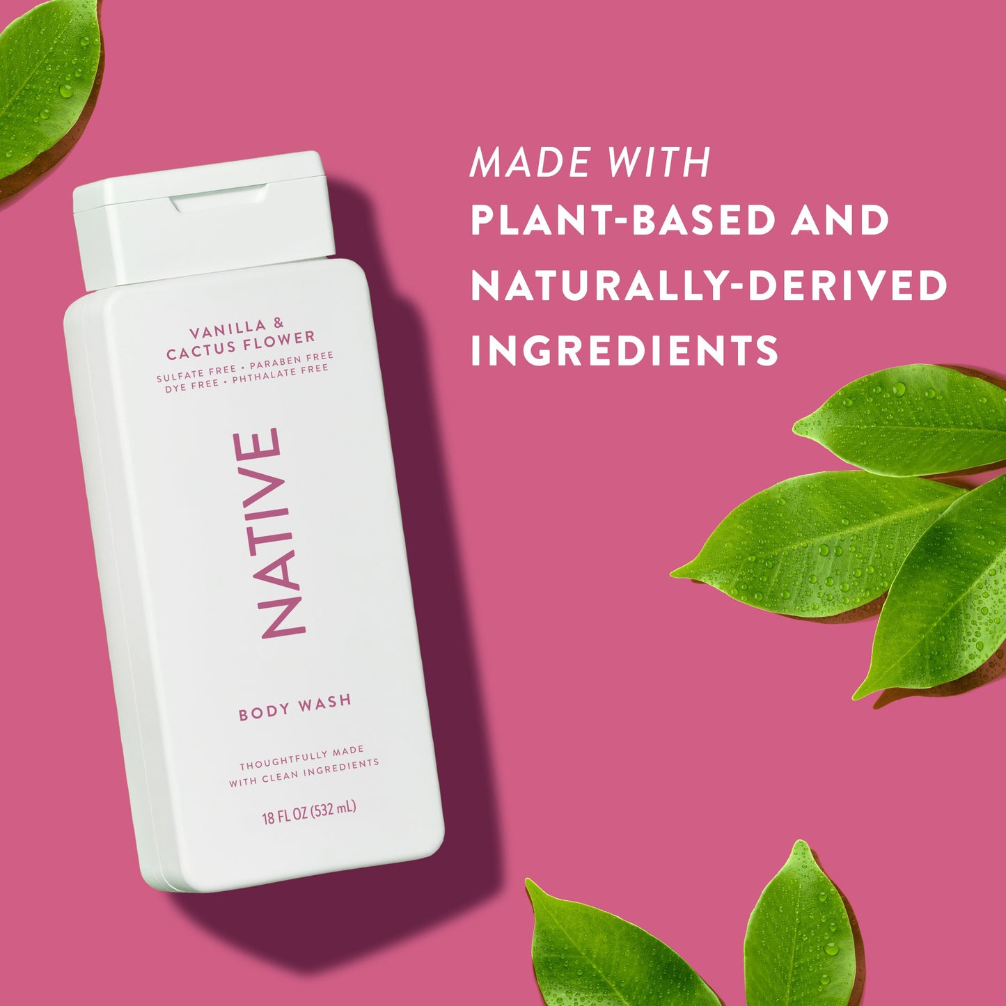 Native Body Wash - Vanilla & Cactus Flower, Sulfate Free