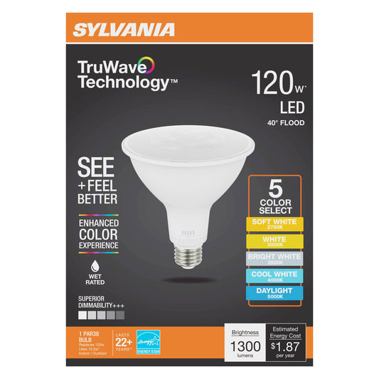 Sylvania TruWave PAR38 120-Watt LED Flood Light Bulb - 5 Color Select