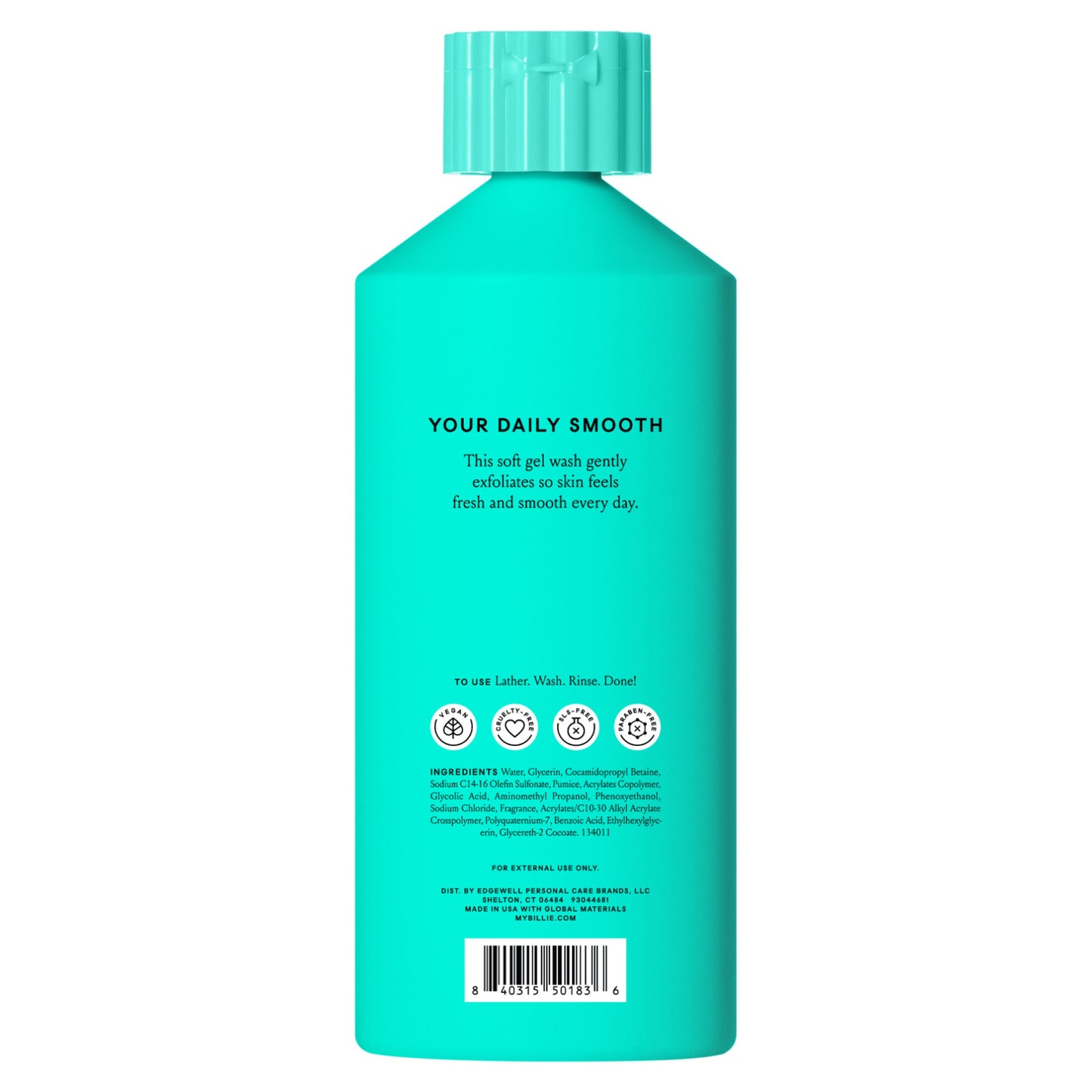 Billie Exfoliate Buffing Body Wash - Tidal Rose
