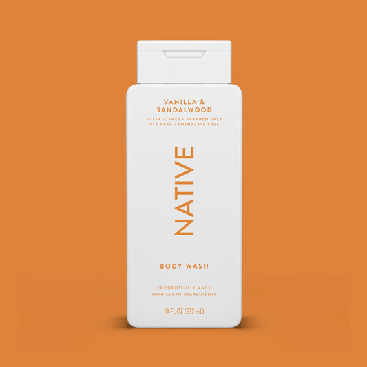 Native Bodywash - Vanilla & Sandalwood, Sulfate Free