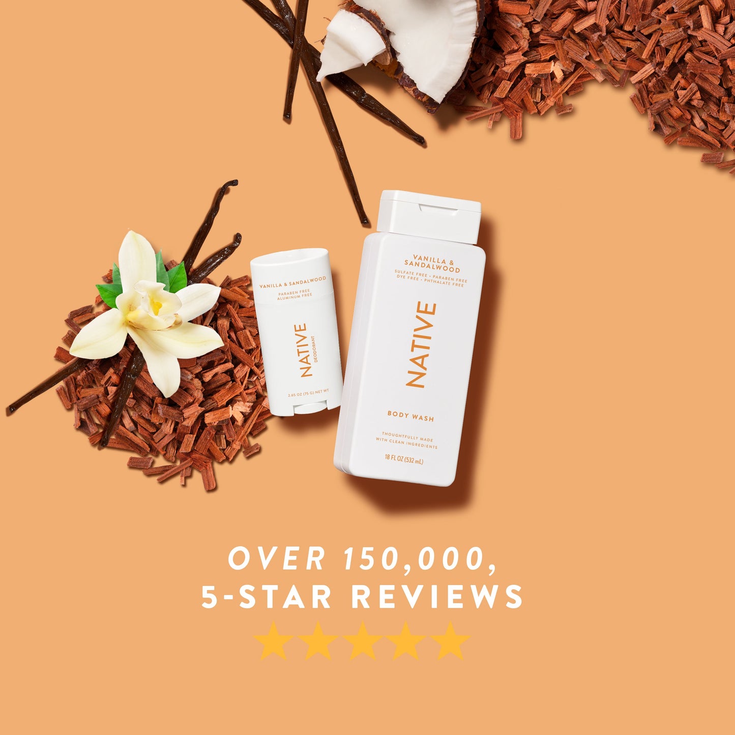 Native Bodywash - Vanilla & Sandalwood, Sulfate Free