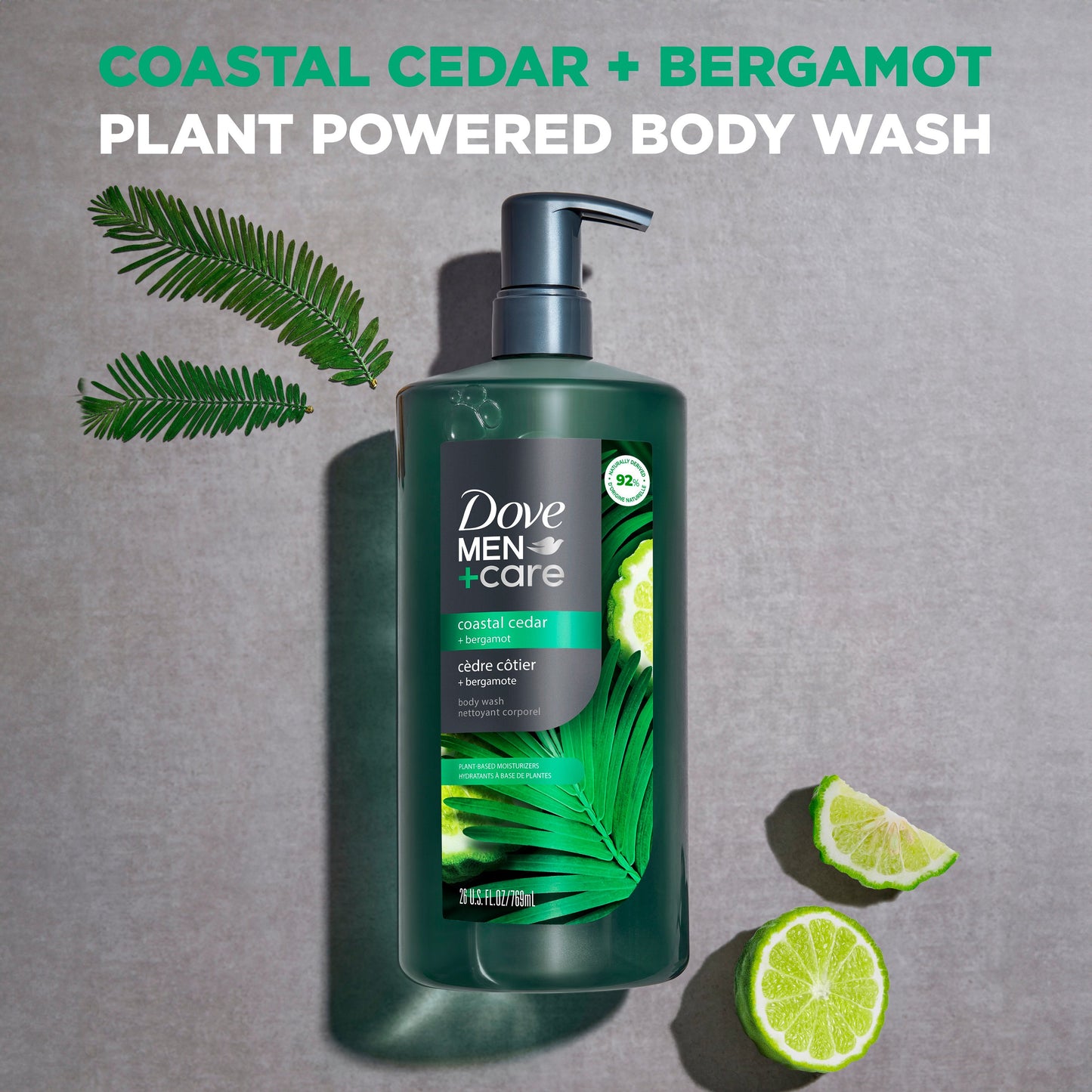 Dove Men+Care Plant-Based Moisturizing Body Wash - Coastal Cedar & Bergamot