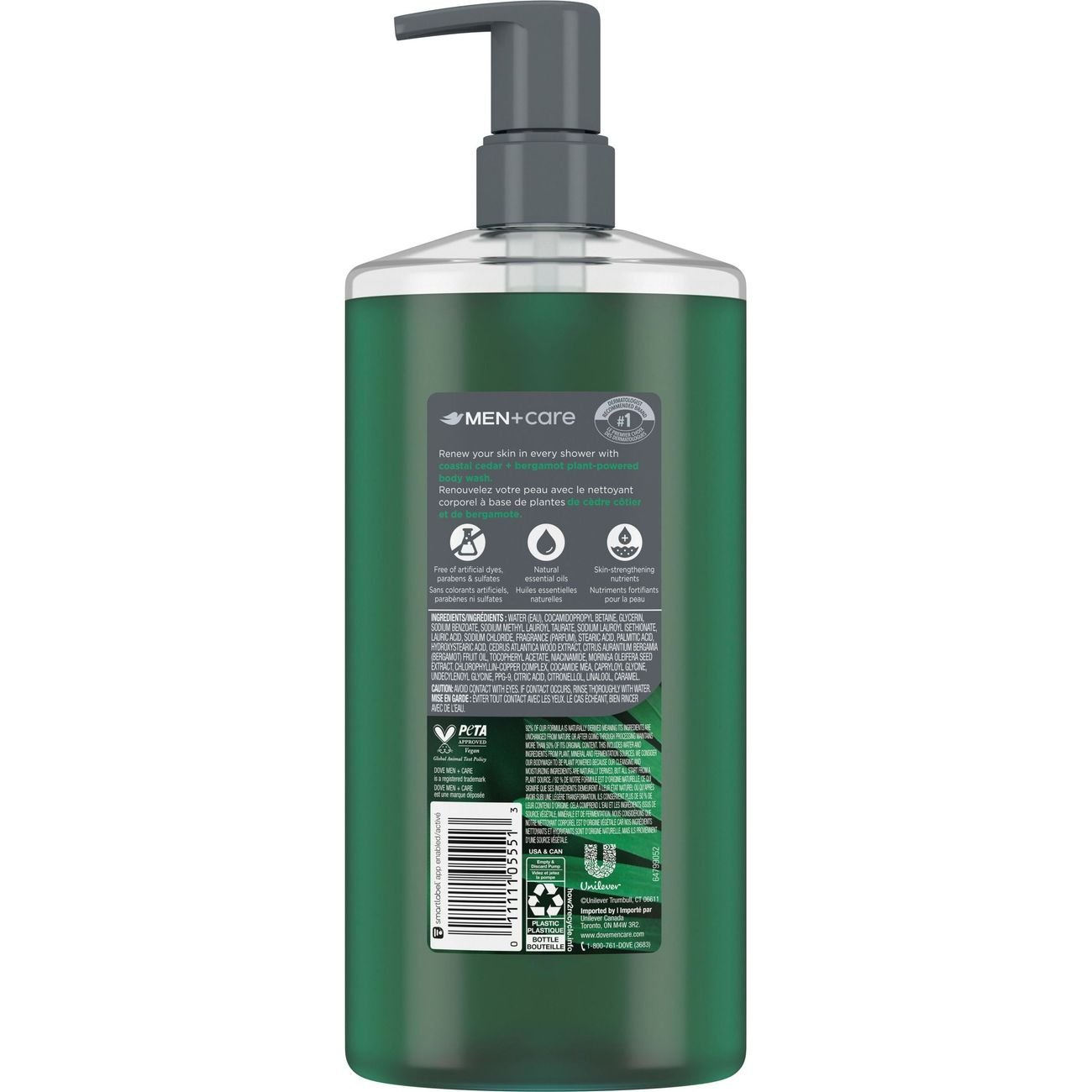 Dove Men+Care Plant-Based Moisturizing Body Wash - Coastal Cedar & Bergamot