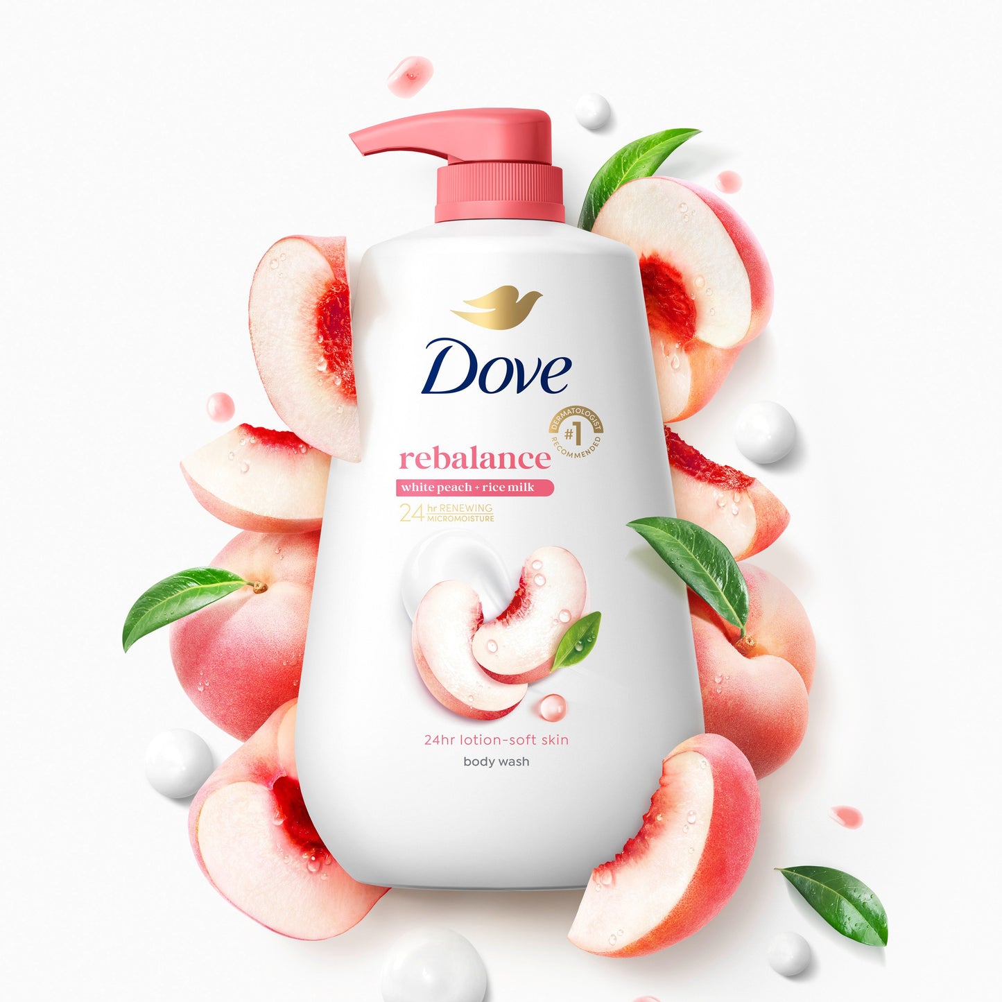 Dove Rebalancing Body Wash - White Peach & Rice Milk