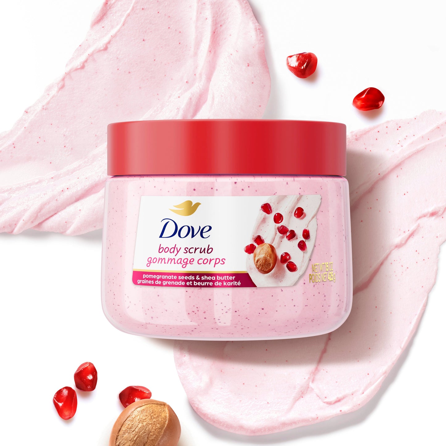 Dove Body Scrub - Pomegranate Seeds & Shea Butter