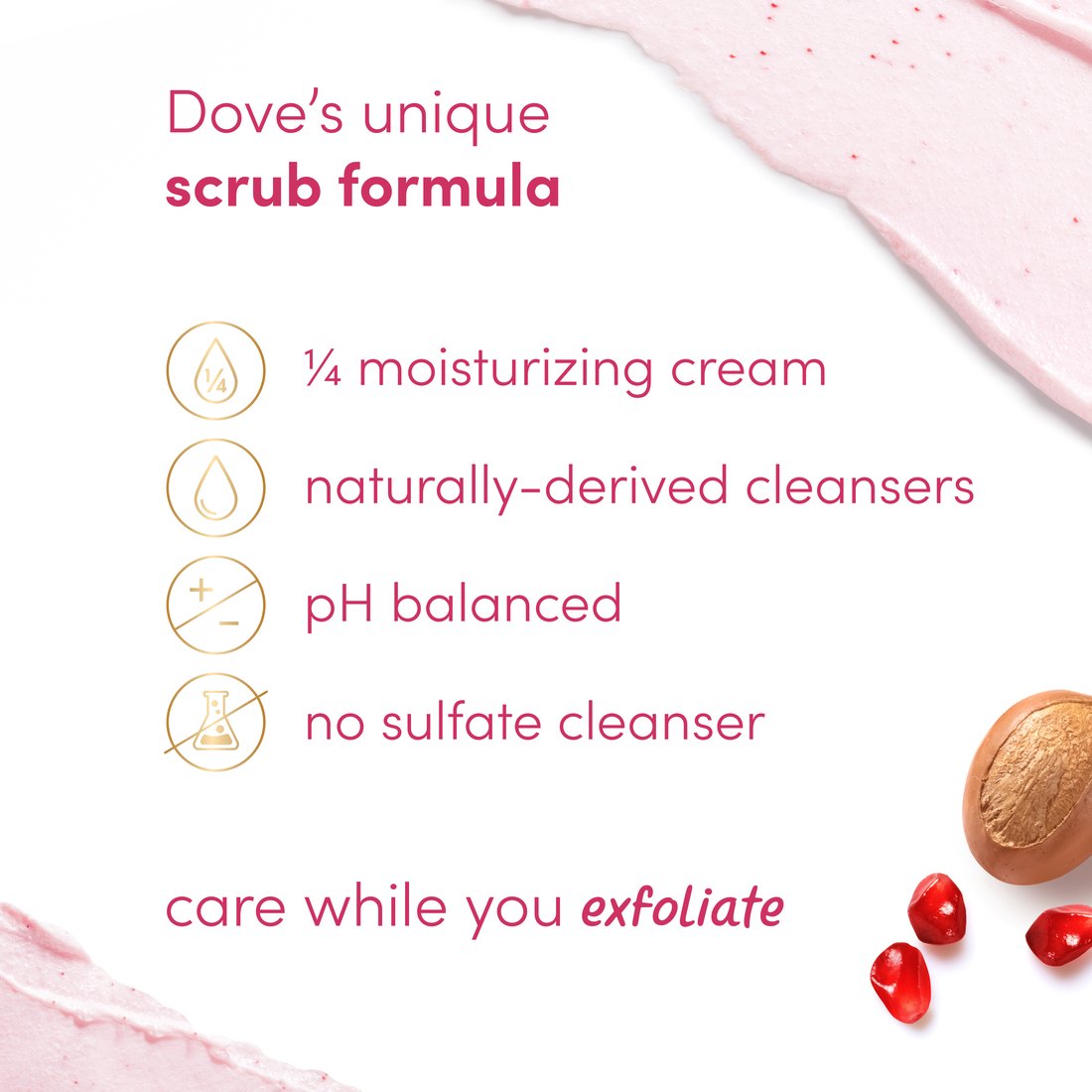 Dove Body Scrub - Pomegranate Seeds & Shea Butter