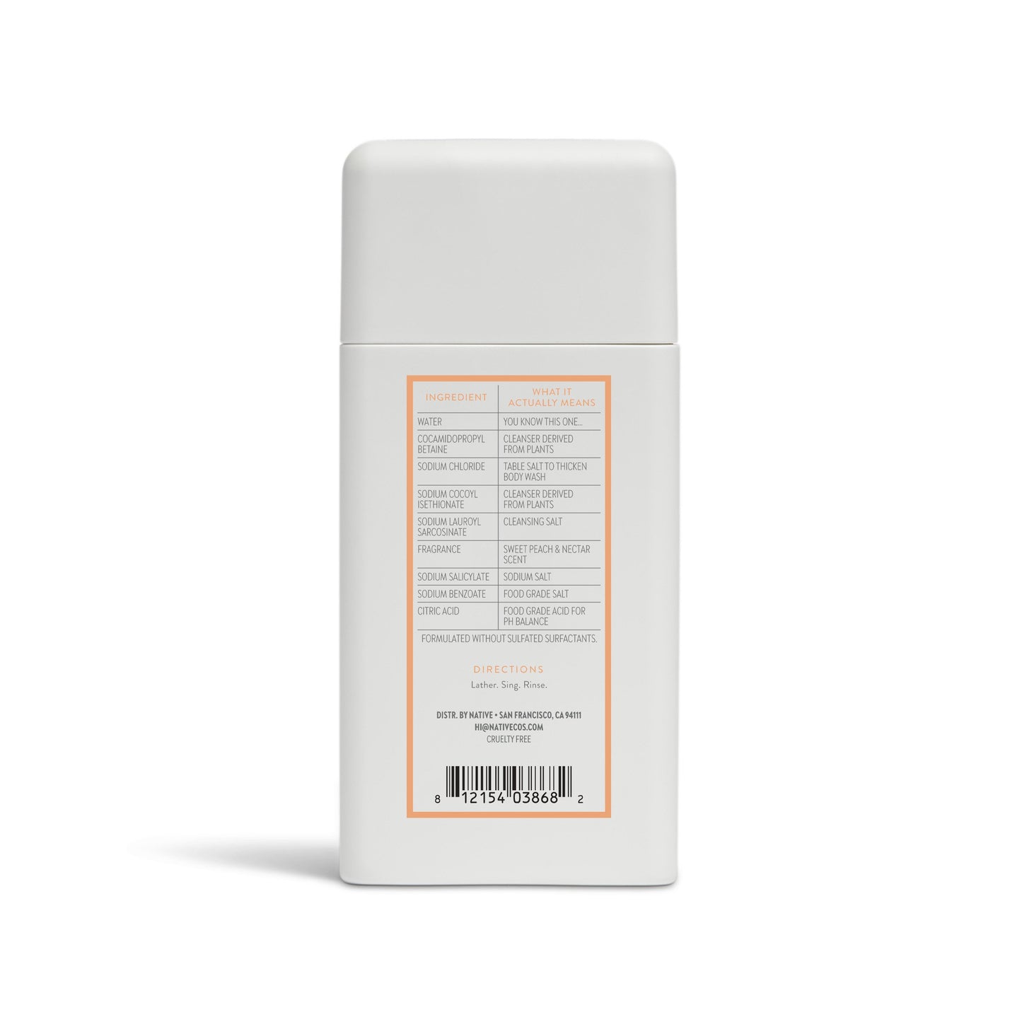 Native Travel Size Body Wash - Peach & Nectar