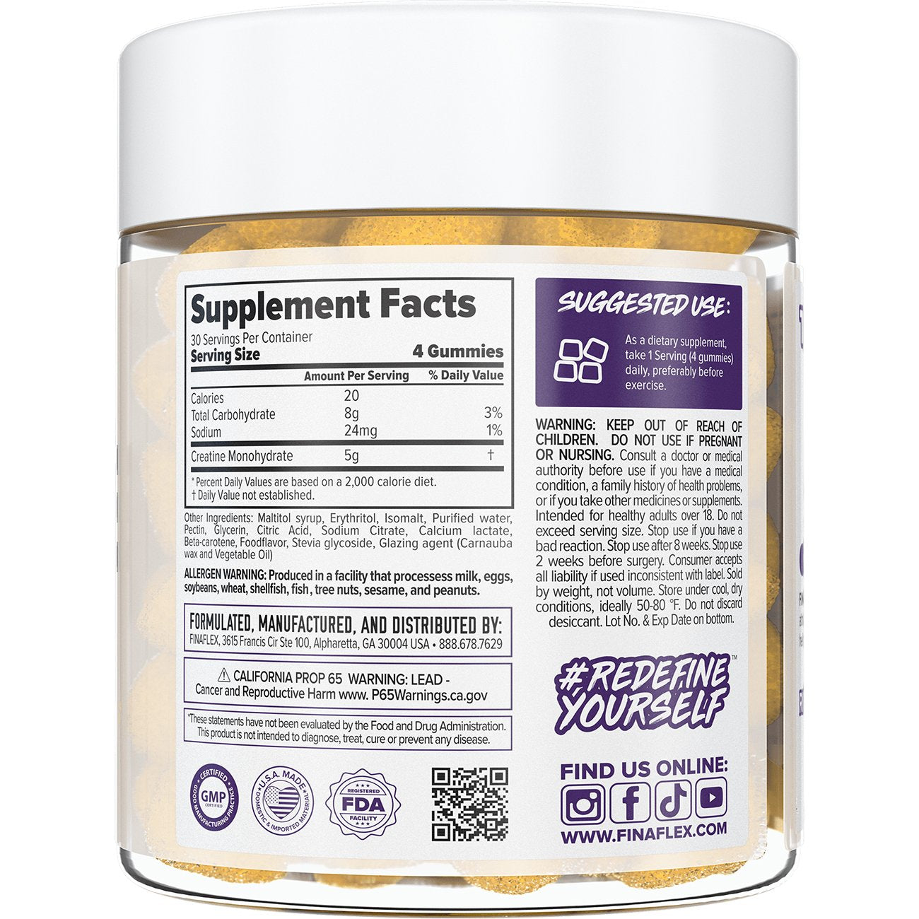 Finaflex Creatine Gummies Orange