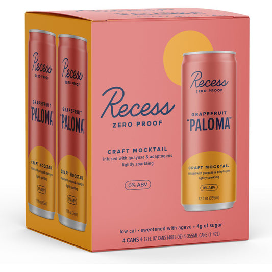 Recess Zero Proof Grapefruit Paloma Craft Mocktail 4 pk Cans