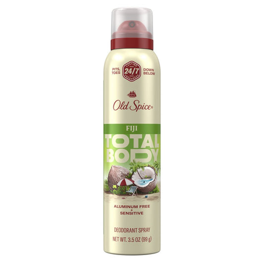 Old Spice Men's Aluminum Free Sensitive Total Body Deodorant Spray - Fiji