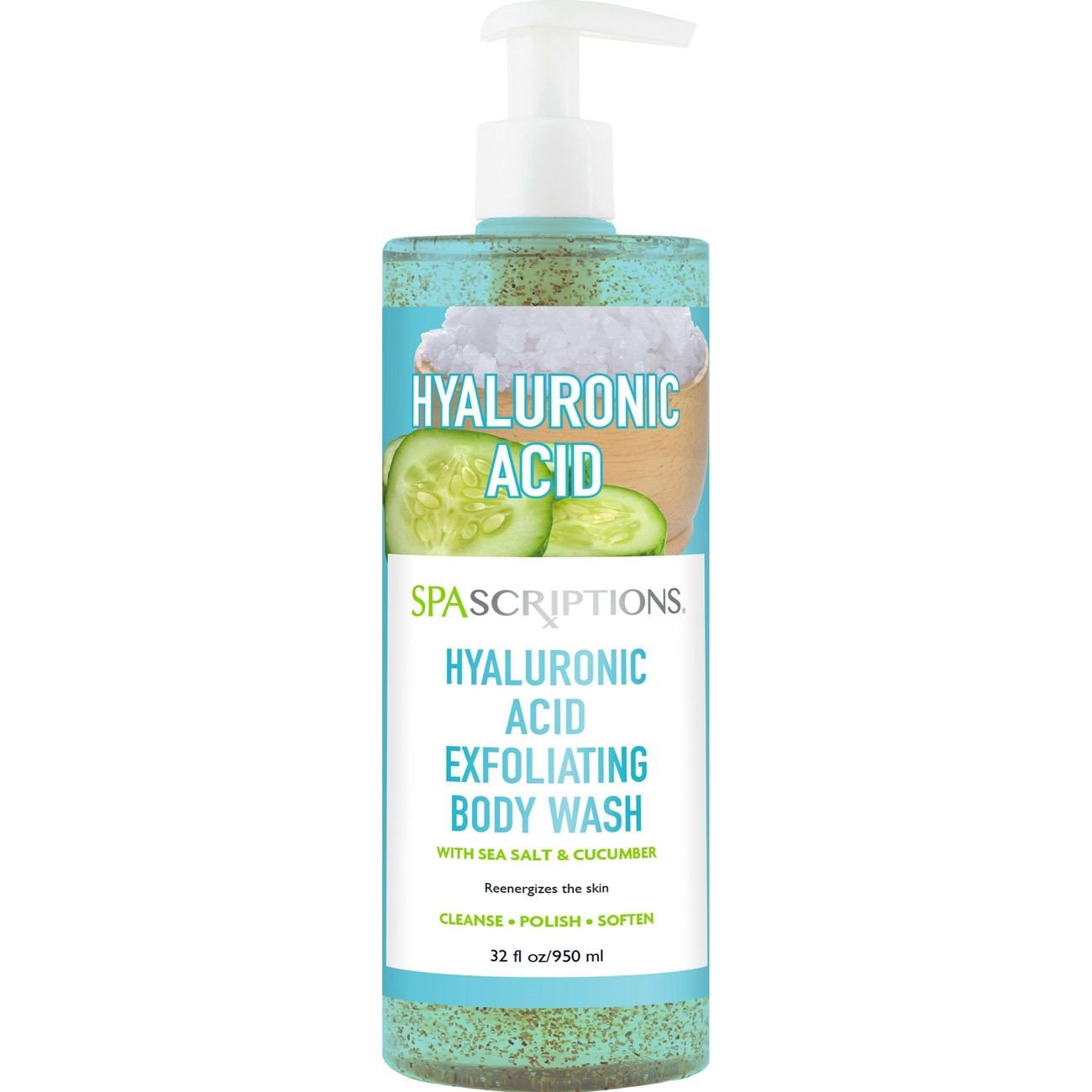 SpaScriptions Exfoliating Body Wash with Hyaluronic Acid - Sea Salt & Cucumber