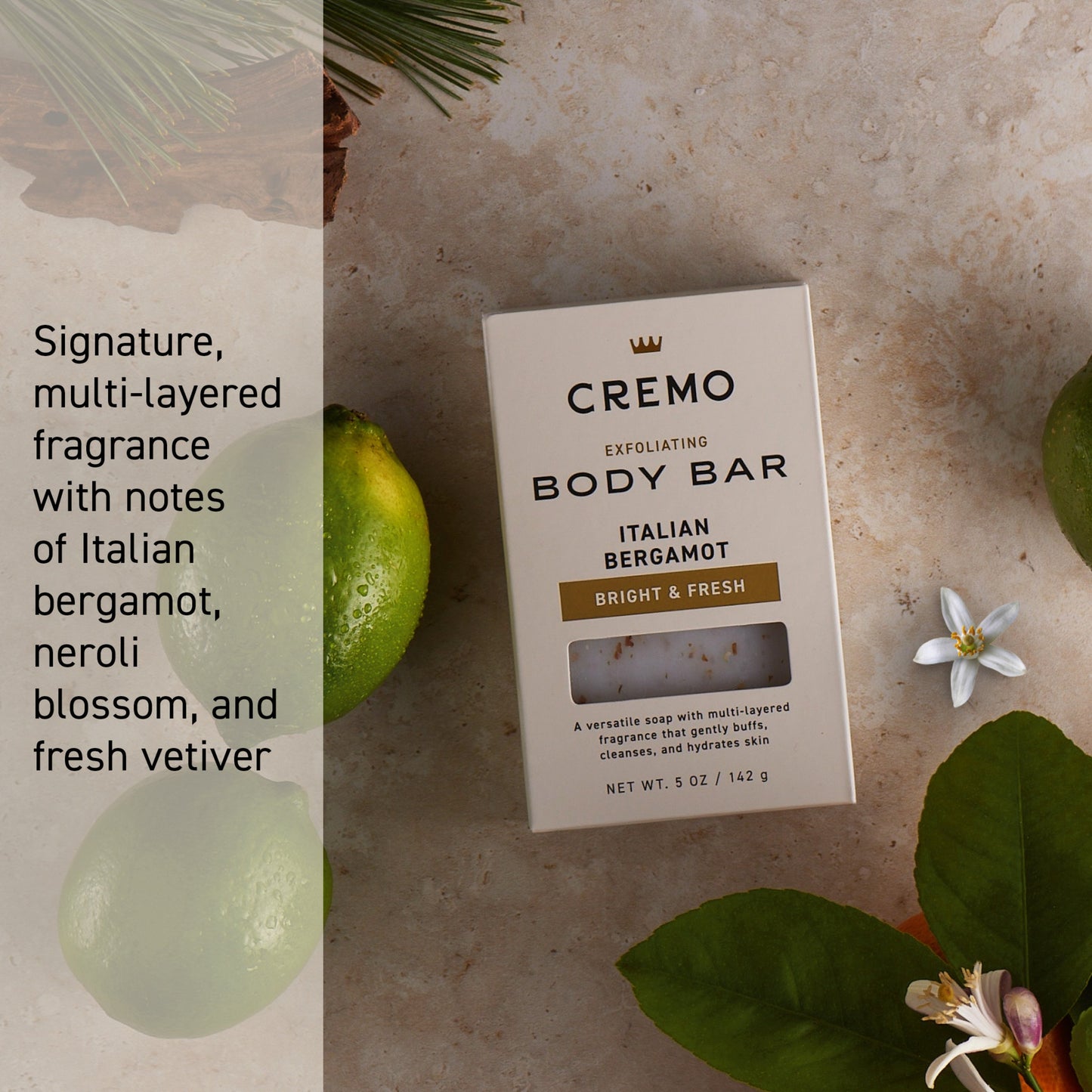 Cremo Exfoliating Body Bar - Italian Bergamot