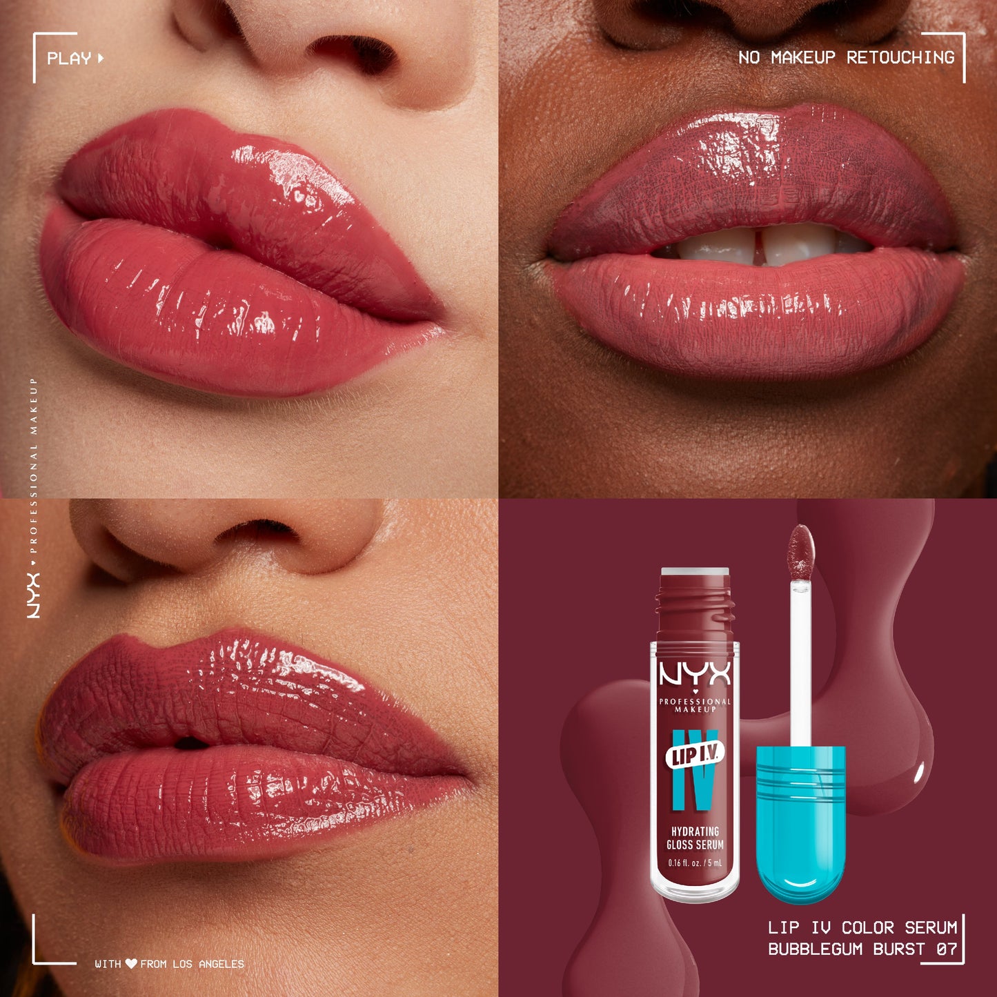 NYX Lip I.V. Hydrating Gloss Stain - Bubblegum Burst