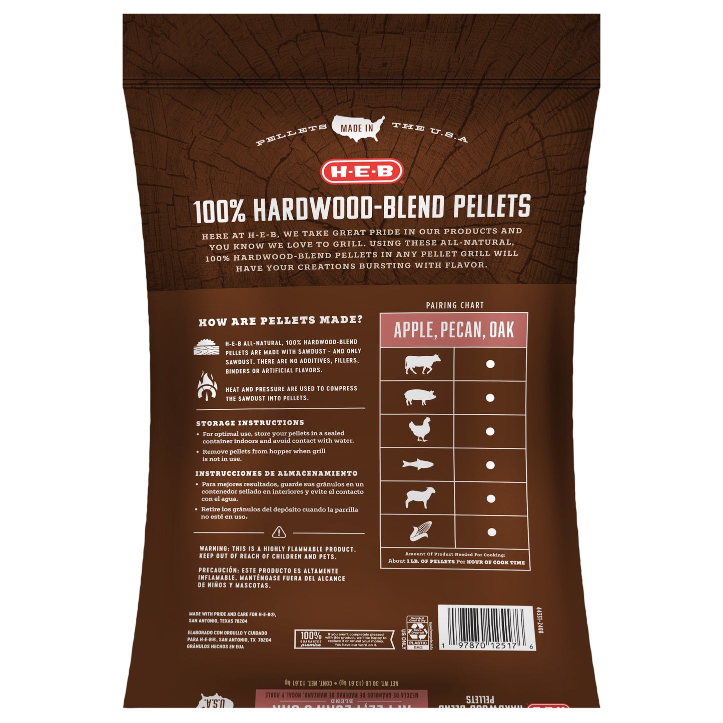 H-E-B 100% Hardwood-Blend Pellets - Apple Pecan & Oak
