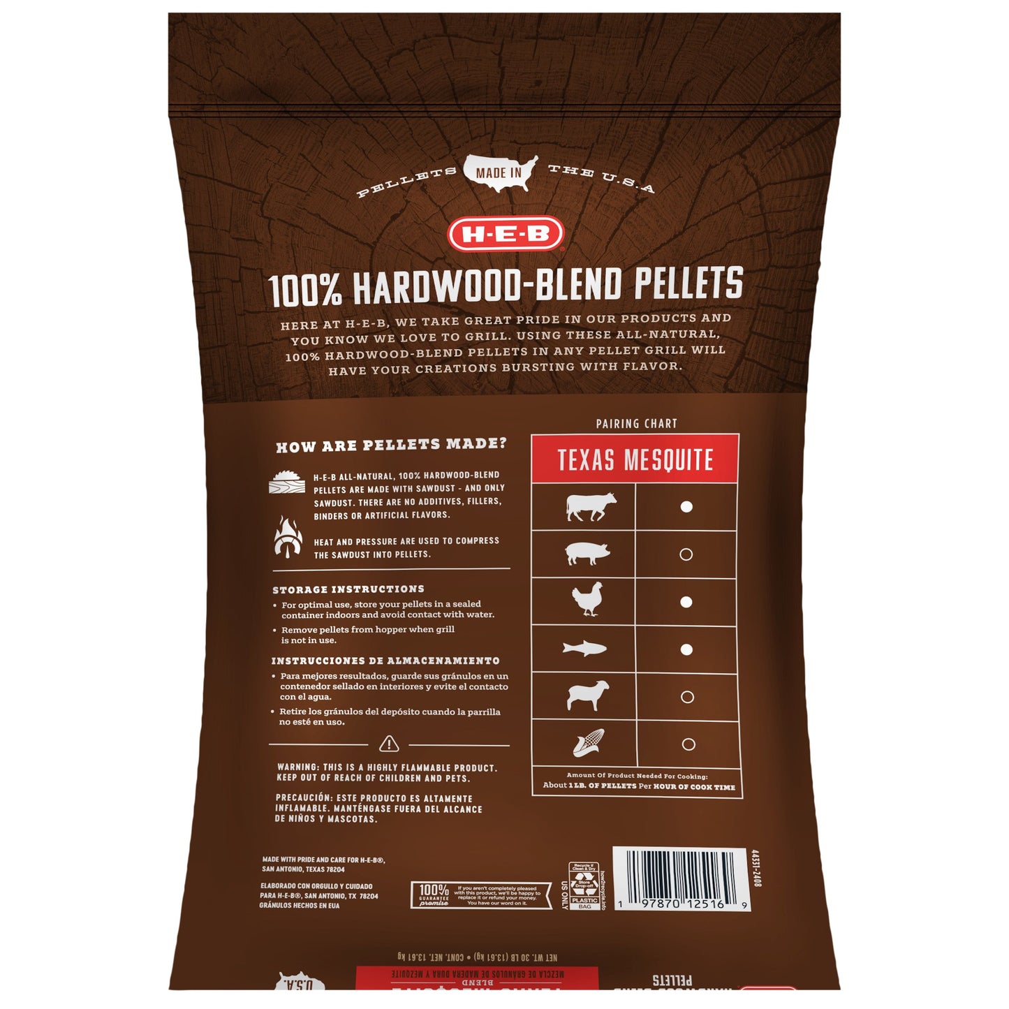 H-E-B 100% Hardwood-Blend Pellets - Texas Mesquite