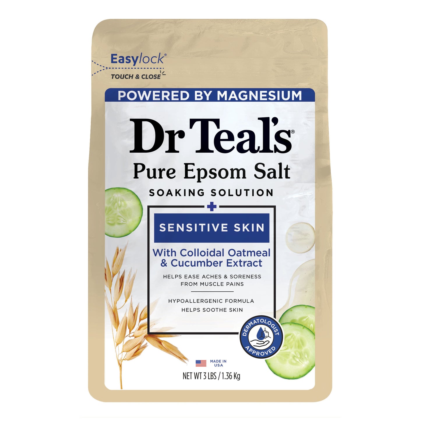 Dr Teal's Pure Epsom Salt Magnesium Soaking Solution - Sensitive Skin