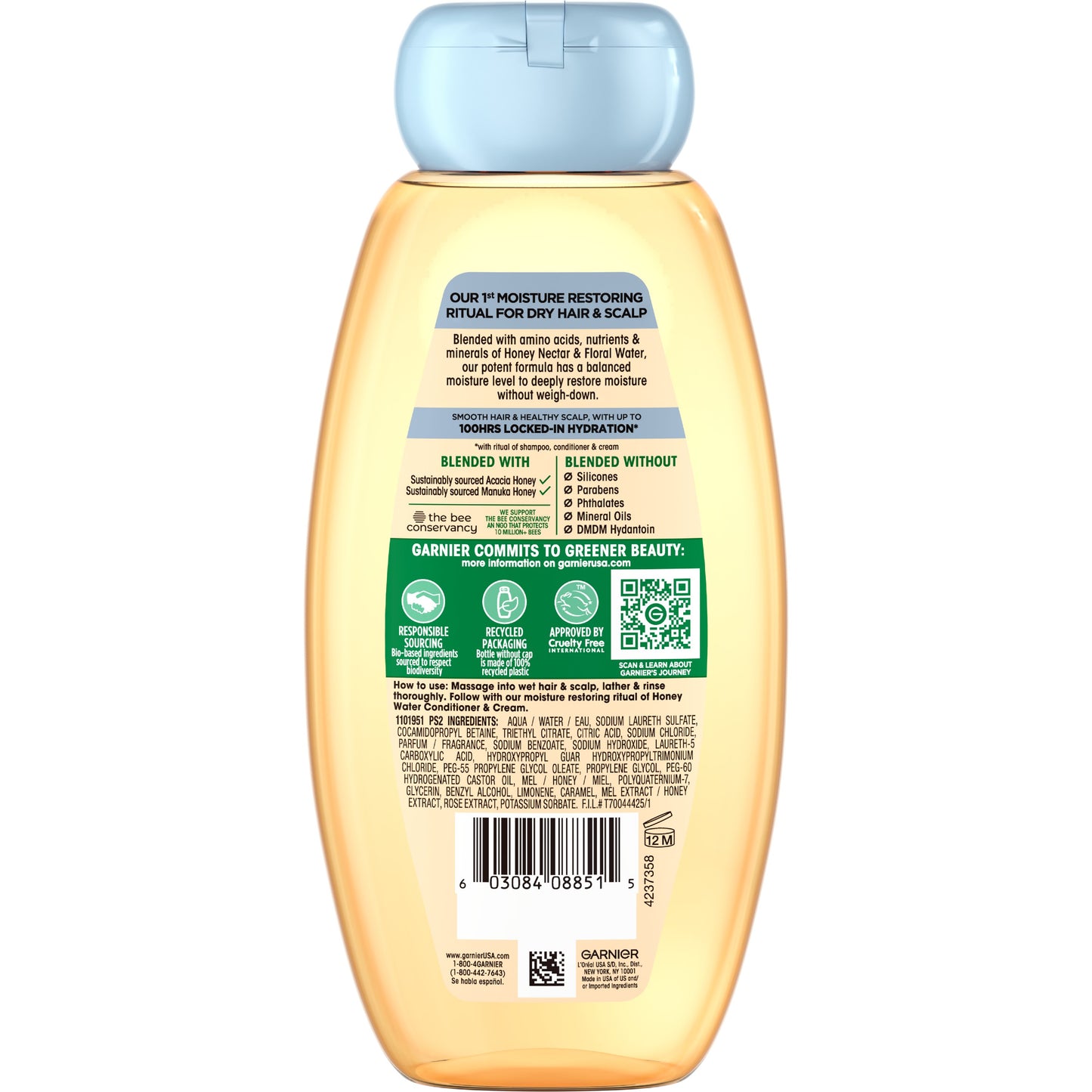 Garnier Whole Blends Honey Water Moisture Restoring Shampoo