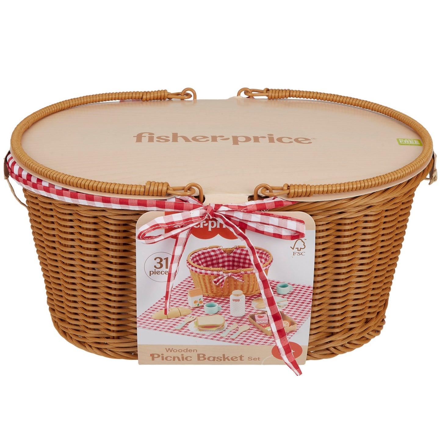Fisher-Price Wooden Picnic Basket Set